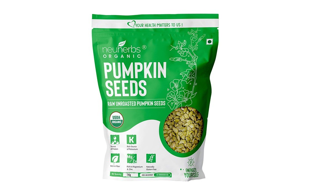 Neuherbs organic Pumpkin Seeds Raw Unroasted Pumpkin Seeds   Pack  1 kilogram